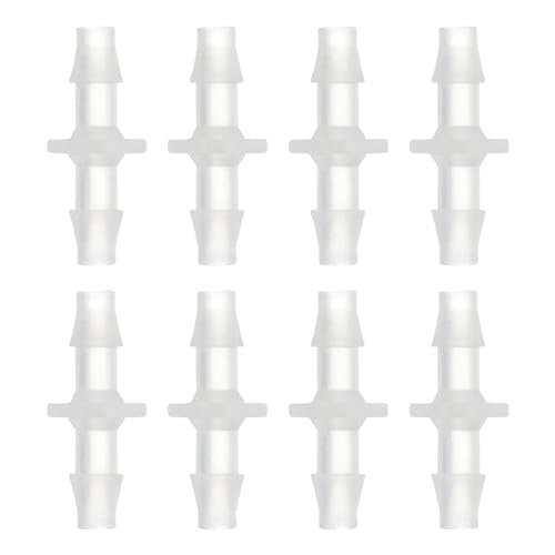 uxcell 8Pcs Plastic Hose Barb Fitting, 1/4" x 1/4" Barb Pipe Connectors Hose Fitting Adapter Splicer Mender Adapter Union for Fuel Gas Liquid Air Hose Repair - size: 1/4" x 1/4"
