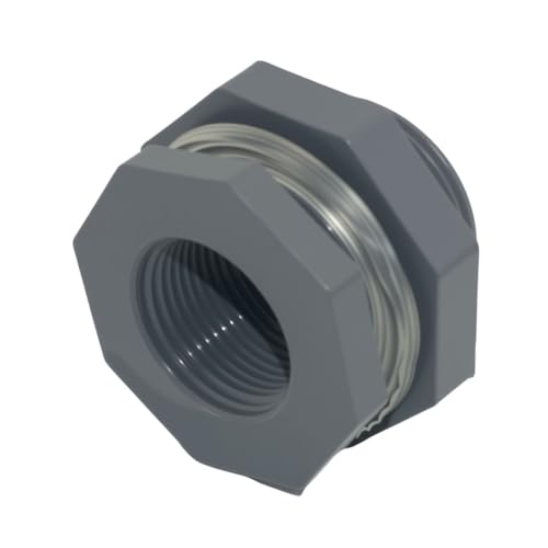PVC DN25 Pipe Fitting Reducer, Bulkhead Fitting Water Tank Connector Plumbing NPT for Rain Barrels, Aquariums, Tubs, Pools,10pcs