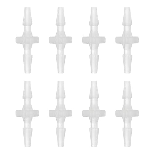 uxcell 8Pcs Plastic Hose Barb Fitting, 3/32" x 3/32" Barb Pipe Connectors Hose Fitting Adapter Splicer Mender Adapter Union for Fuel Gas Liquid Air Hose Repair - size: 3/32" x 3/32"