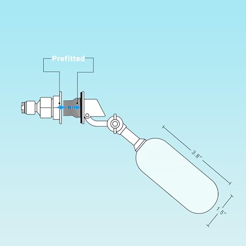 RO/DI Float Valve Kit for Reef Tank & Aquarium ATO – Auto Top Off System for Reverse Osmosis – Includes Shut-Off Valve, Float and check Valves, Tubing & Cutter
