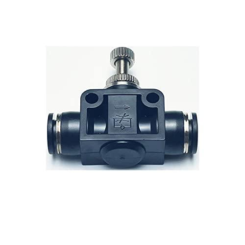 Pneumatic SCF Series 8MM Tube OD Air Flow Control Valve,Union Pneumatic Speed Control Flow Controller SCF-8(Pack of 2) - color: Black, size: 8MM OD