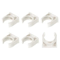 METALLIXITY PVC Water Pipe Clips (23mm/0.91") 6Pcs, Plastic U Shaped Pipe Fitting Clamps - for Tubing Hose Water Supply, White - size: 23mm/0.91"
