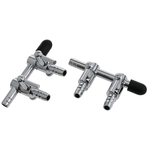 Haidong 2-Way Aquarium Metal Gang Manifold Stainless Steel Air Flow Splitter Pump Lever Valve Aquarium air Valve -2PCS