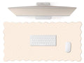 Cute Beige Scalloped Desk Mat with Polka Dot Large Mouse Pad Computer Mat Aesthetic Keyboard Mat for Desktop Laptop Protector for Office & Home - color: A4- Beige Pink