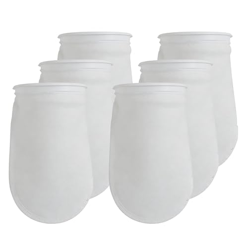ALEGI 6 Pack Aquarium Filter Socks 4 inch by 7 Inch Long, 200 Micron - 4 Inch Ring Aquarium Felt Filter Bags - size: 4 by 7 In - 6Pack