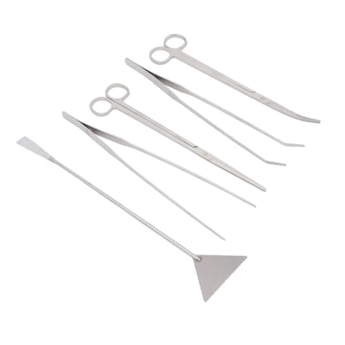 Aquascaping Tool Kit, Stainless Steel Fish Tank Plant Tools for Aquarium Maintenance with Scissors Tweezers, Portable and Durable for Beginners Hobbyists