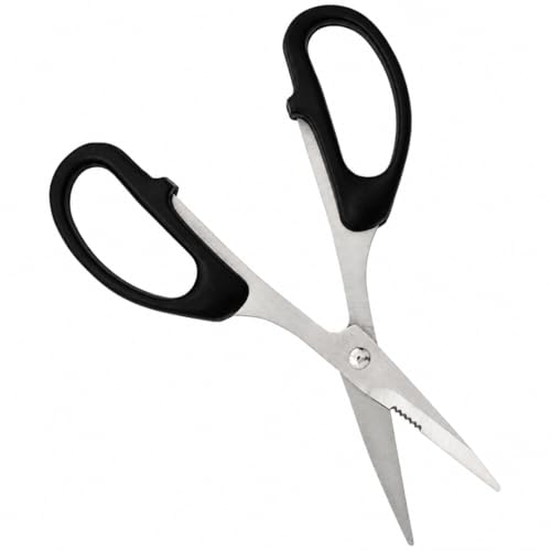 KUTZ 7" (17.8 cm) Industrial Scissors | Black Plastic Oversized Handles | Super Sharp Stainless Steel Blades | Versatile and Professional - size: 7"