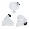 3Pcs White Fish Feeder Feeding Cup Feeding Funnel Cone Shaped Reusable Plastic Worm Fish Feeder with Suction for Fish Tank Aquarium