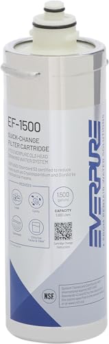 Pentair Everpure EF-1500 Quick-Change Filter Cartridge, EV985850, NSF Certified to Reduce Lead, for Use in Everpure EF-1500 Full Flow Drinking Water System, 1,500 Gallon Capacity, 0.5 Micron - size: 1,500 Gallon, style: Cartridge
