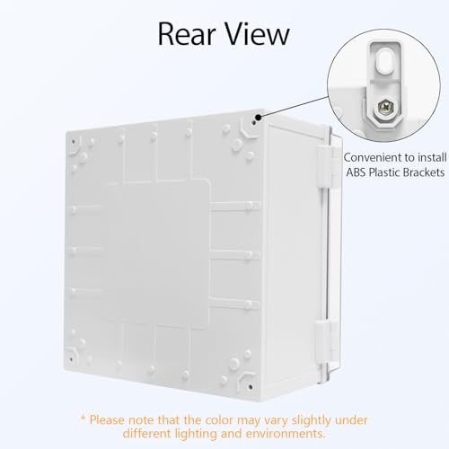 Junction Box, IP65 Waterproof Dustproof ABS Plastic Enclosure, Outdoor and Indoor Project Box Hinged Clear Cover with Mounting Plate Wall Brackets, Outer Dimension 11.8"x 11.8" x 7.1", Grey - size: 11.8"x 11.8" x 7.1" (1pc)