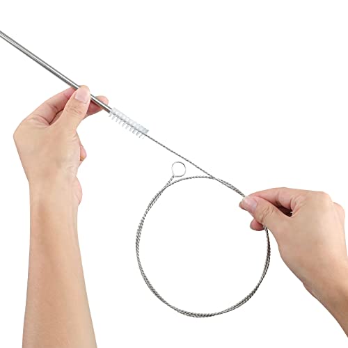 25 Inches Flexible Tube Brush, Extra Long Straw Brush, Pipe Cleaner Brush for Cleaning Straw, Feeding Tube, Siphon Hose, Drain Clog, 4PCS (White) - color: White