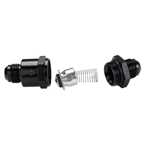 10AN Non Return One Way Inline Check Valve Fitting Aluminum Black - size: 10AN
