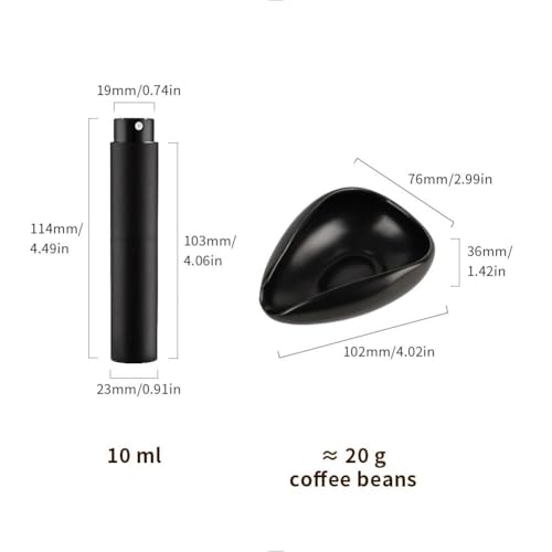 watchget Coffee Bean Dosing Cup & RDT Spray Bottle Kit for Espresso Bar, Static Reduction Ceramic Single Dose Tray for Brewing/Tea, Barista Accessories Set, Black - color: Black