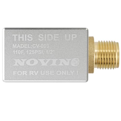 RV Vacuum Breaker Check Valve,Camper RV Black Tank Flush Check Valve,Replace Leak Camper Vacuum Breaker on Black Tank System Loud Noise & Wet Floor,Backflow Preventer Improve Freshwater 571-VAC-CHK-A - color: Brass