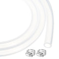 MECCANIXITY 10ft Clear Silicone Rubber Tubing 3/8" ID 5/8" OD Plastic Tube Flexible Air Hose for Brewing, Wine Making, Pump Siphon, 9.5mm x 15.9mm, with 2pcs Clamps - color: Clear, size: 3/8" x 5/8"