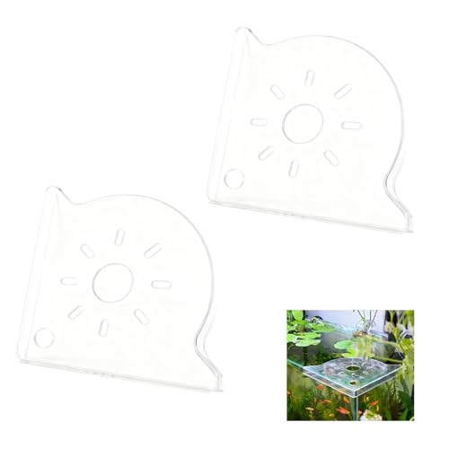 2 Pcs Aquarium Plant Holder for Rimless Fish Tank, Upgraded Aquarium Plant Holder, Corner Shelf for Fish Tank Top for Aquatic Plants, Water Feature Decoration(White