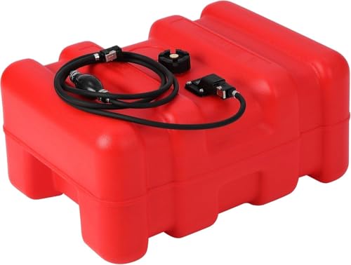 Portable Boat Fuel Gas Tank, 14.5 Gallon/55L Outboard Marine Boat Tank with Transfer Hose & Gauge for Outboard Engine, Yacht, Fishing Boat - size: 12 Gal
