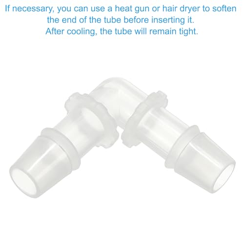 PATIKIL 7/16" Plastic Hose Barb 90 Degree Elbow, 10 Pack L-Barb Fittings 2 Way Equal Barbed Joint Connector Splicer Mender Hose Adapter Union Adapter for Aquarium Fuel Gas Liquid Air - size: 7/16"