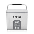 RTIC 8 QT Road Trip Personal Cooler, Small, Compact, Insulated, Portable Ice Chest Box for Food, Drink, Beverage, Beach, Camping, Picnic, Fishing, Boat, 12-Can Capacity - color: White & Grey