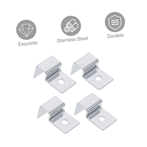 FRCOLOR 4pcs Stainless Steel Aquarium Lid Support Clips for Fish Tank Glass Practical Accessories for Securely Holding Aquarium Lids for Various Tank Types