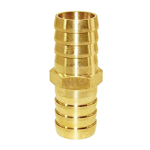 Joywayus Hose Barb 3/4" Hose ID,Hex Brass Fitting Intersection/Split Brass Water/Fuel/Air with 6 Stainless Steel Clamps(Pack of 3) - size: 0.75 Inch, style: 3PCS
