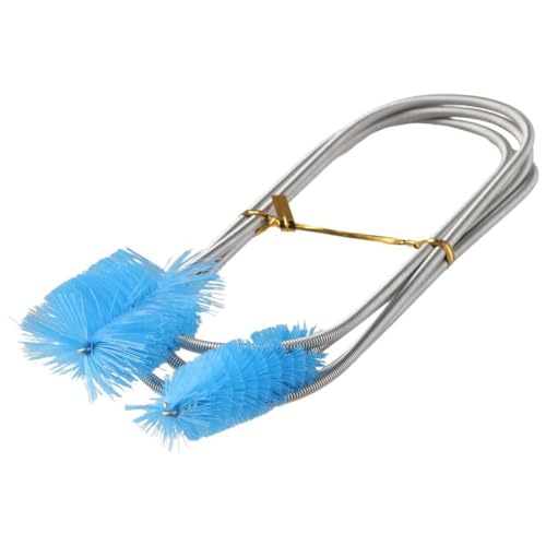 Aquarium Filter Hose Brush Extra-Long Flexible Blue Tube Cleaning Brush Stainless Steel Feeding Tube Brush Fish Tank
