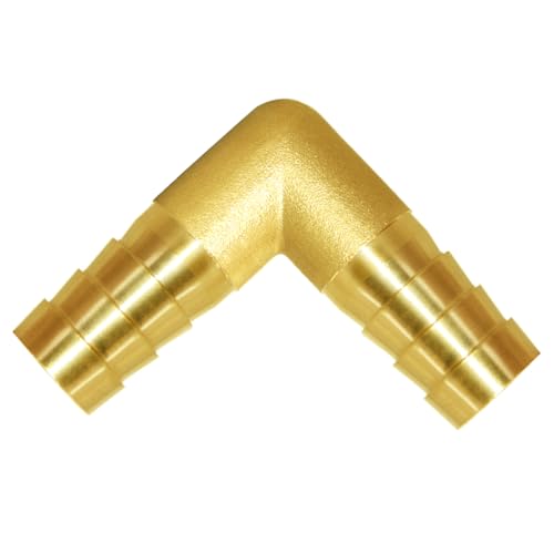Joywayus 5PCS 1/2"(14mm) Hose ID/Hose Barb 90 Degree L Right Angle Elbow Union Brass Fitting Water/Fuel/Air (1/2"L 14mm)