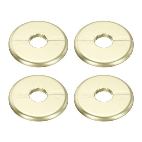uxcell 4pcs Wall Split Flange 80mm / 3.1" OD Escutcheon Plate ABS Round Self-Adhesive Plumbing Cover Plates for 22mm / 0.9" Dia Water Pipe Faucet Decoration Accessories, Gold - color: Gold, size: 22mm