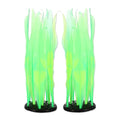 Aquarium Glowing Kelp Plant, Soft Silicone Glowing Fish Tank Decorations, Fluorescence Coral Decor for Aquarium Decor Green 2pcs