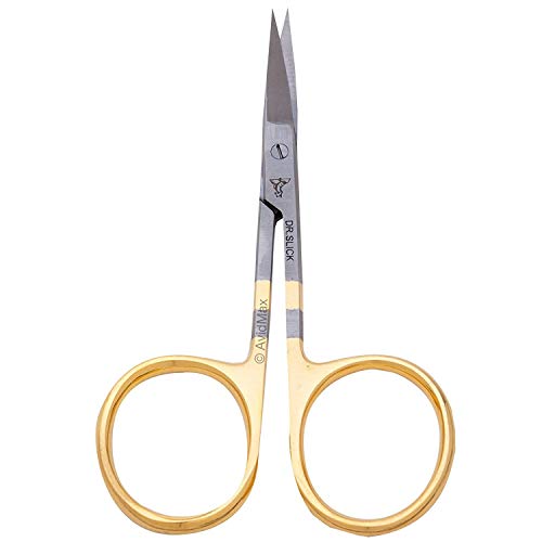 Dr. Slick Iris Scissor, 4", Gold Loops, Curved - size: 4" Straight