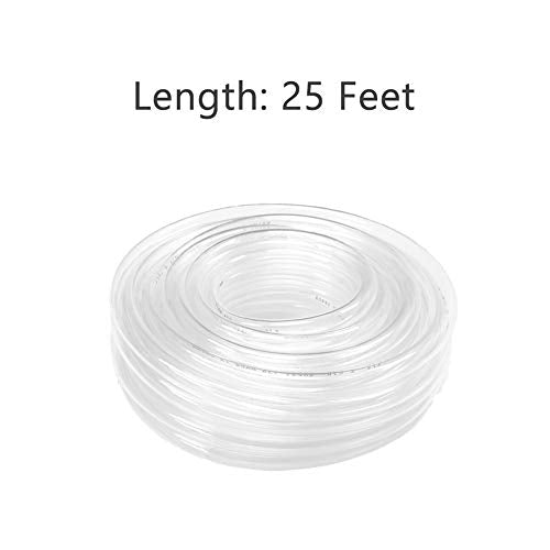 Eastrans Clear Vinyl Tubing Flexible PVC Tubing, Hybrid PVC Hose, Lightweight Plastic Tube, by 1/2 Inch ID, 25-Feet Length - size: ID 1/2 INCH, style: 25 Feet