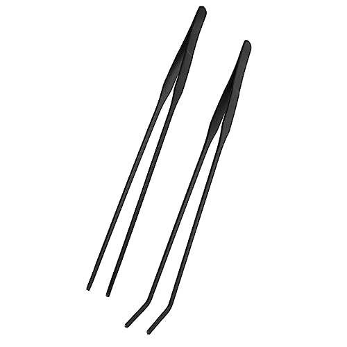 2pcs Aquatic Plant Cleaning Tools Set Straight Crooked Tweezers for Fish Tank Maintenance for Water Plants Aquascaping Easy to Use