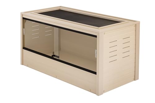New Age Pet ECOFLEX Two Medium Reptile Enclosures with Matching Stacker Combo Set in Maple - color: Maple, size: Medium