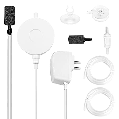Silent Aquarium Air Pump - Nano Betta Tank, Aerator with Accessories, for Up to 20 Gallon Fish Tank