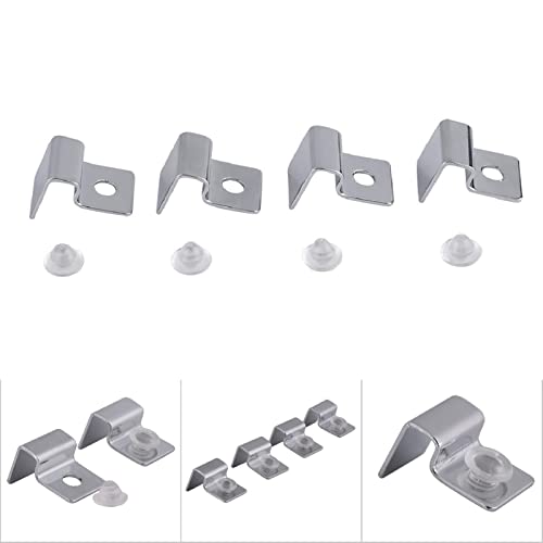 YOUTHINK 4PCS Aquarium Cover Clips, Adjustable Glass Lid Support Holders with Silicone Cushion, Stainless Steel Material, Fit 6/8/10/12mm Thickness Fish Tank Glass (12mm) - color: #-04