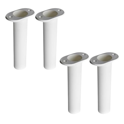MARINE CITY Flush Mount Fishing Rod Holder, 90 Degree ABS Plastic, for Boats, Kayaks, Yachts - color: White, style: 4 Pcs
