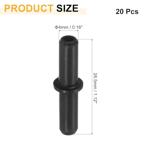 uxcell 20Pcs Aquarium Air Valve Connector, Plastic Inline Tubing Non-Return Valves for 4mm ID Airline Tubing Fish Tank Pond Air Line, Black