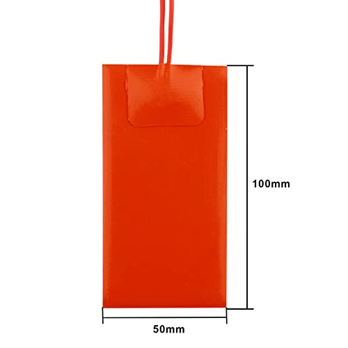 DERNORD 4PCS 12V 15W Silicone Heating Pad Rubber Flexible Heater Mat 50mm X 100mm - size: 12V 15W