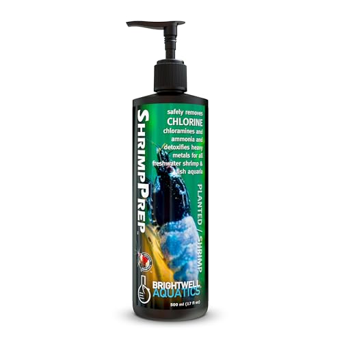 Brightwell Aquatics Shrimp Prep – Water Conditioner for Freshwater Shrimp & Aquariums – Removes Chlorine, Ammonia & Heavy Metals – Promotes Healthy Habitat, 500 ml - size: 500-ml