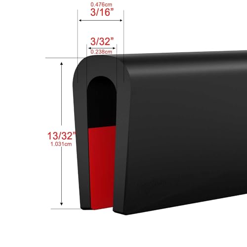 U Channel Silicone Edge Trim Self-Adhesive Silicone Edge Trim Black Edge Protector for Sheet Metal Fit 3/32"(2.4mm) Length 20Ft(6m) - color: Black, size: Fit 3/32" - L 20'