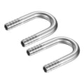 PATIKIL 1/2" (12mm) x 1/2" (12mm) Hose Barb Fittings, 2 Pcs 304 Stainless Steel U Shaped Joint Connector Barbed Fitting Metal Splicer - size: 1/2" (12mm)