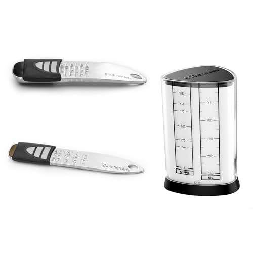 KitchenArt Pro Adjustable Measuring Set, Includes Adjustable Tablespoon, Teaspoon, and 1 Cup Measuring Cup - size: Tablespoon, Teaspoon, 1 Cup