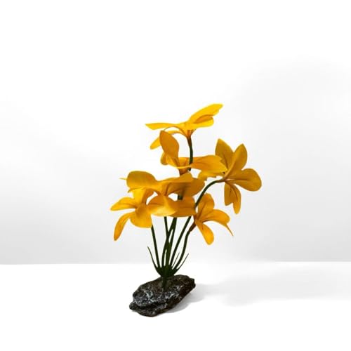 JGbaby Artificial Aquarium Plants,Fish Tank Decorations Betta Leaf Hammock 7in Realistic Silk & Plastic Plants, Hideout Decor for Betta. Goldfish,Reptiles,Small Tanks (Yellow Type-A) - color: Yellowtype-a, size: 7 inches