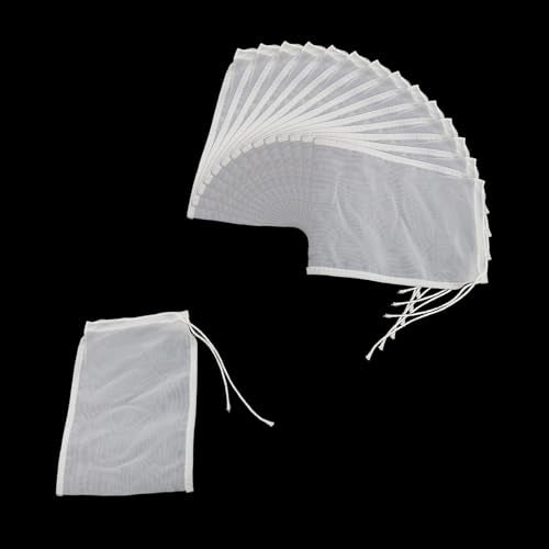 Extra Fine Filter Bags White Fine Filter Media Bags 200 Micron Quarium Filter Media Bags Sump Filter Sock,15 Pack (5.91" x 7.87")
