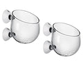DS. DISTINCTIVE STYLE Aquatic Plant Cups 2 Pieces Crystal Glass Plant Pot with 2 Suction Cups for Aquarium Decoration