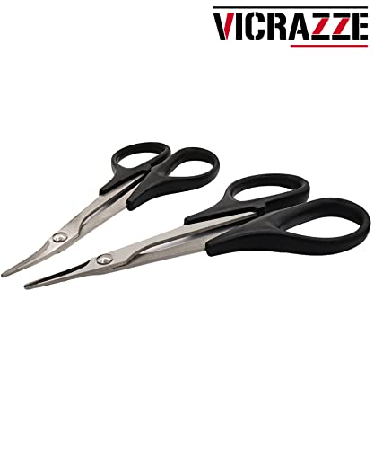 VICRAZZE RC Body Scissors 1 Straight & 1 Curved Scissor for RC Vehicle Truck Buggy Lexan Plastic Bodyshell¡­