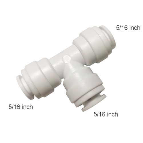 10-Piece 5/16" Tee Fittings - Push-In Quick Connectors for RO Water Purifier, Leak-Proof & Easy Install - style: Tee 5/16 to 5/16 to 5/16
