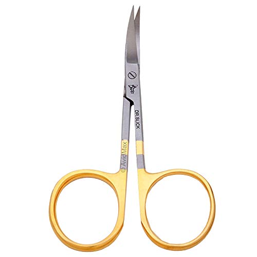 Dr. Slick Iris Scissor, 3-1/2", Gold Loops, Straight - size: 3-1/2" - Straight Tip (SI35G)