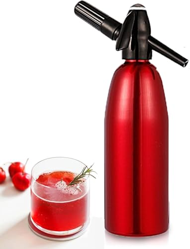 Soda Siphon 1L Premium Sparkling Water Maker - Aluminum Portable Seltzer Machine for Home, Bar, Cocktails, Coffee, Tea,Uses 8g C02 cartridges(Not Included)