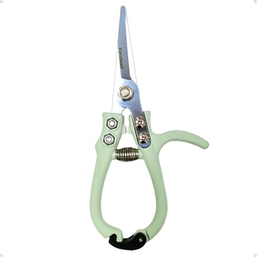 Fondwell 6" Pruning Shears Garden Scissors: Ultra Sharp Garden Clippers - Reliable Flower Snips for Trimming Small Plants - style: 6" Straight